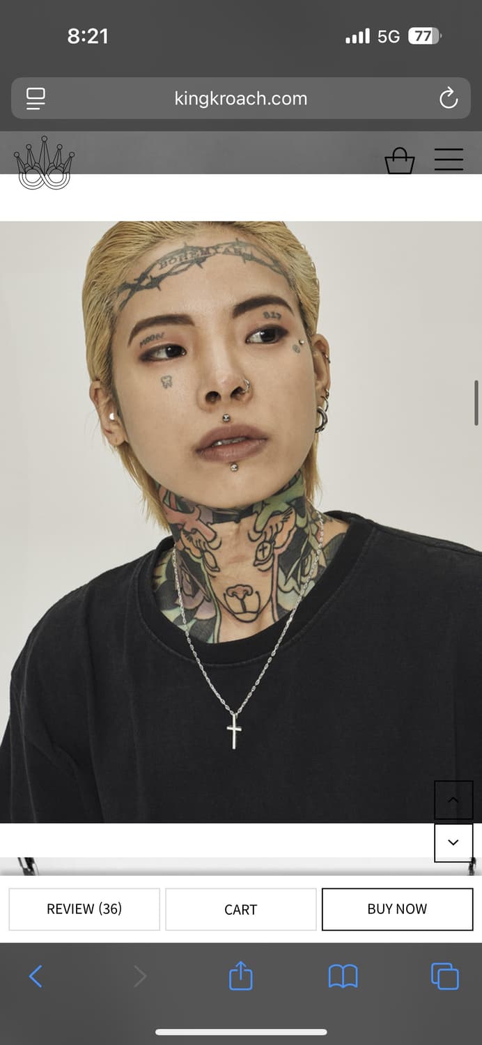 킹크로치 심플 크로스 목걸이 은십자가 목걸이 상품이미지4