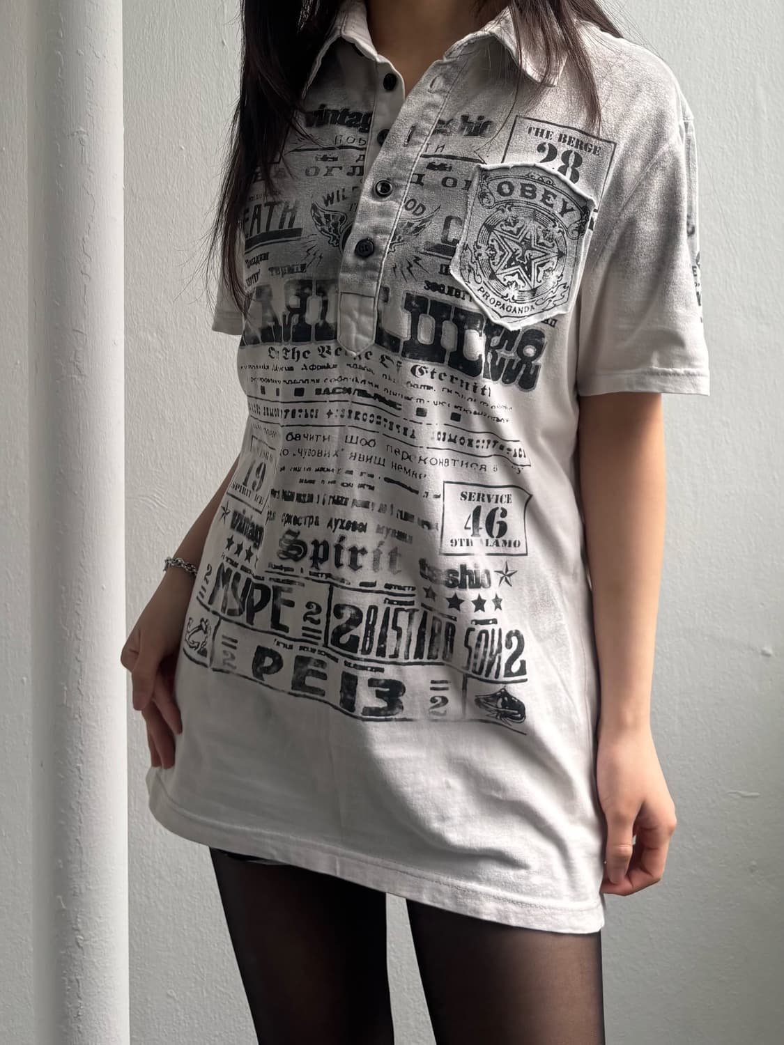 Vintage Patch Detail Graphic Top 상품이미지6