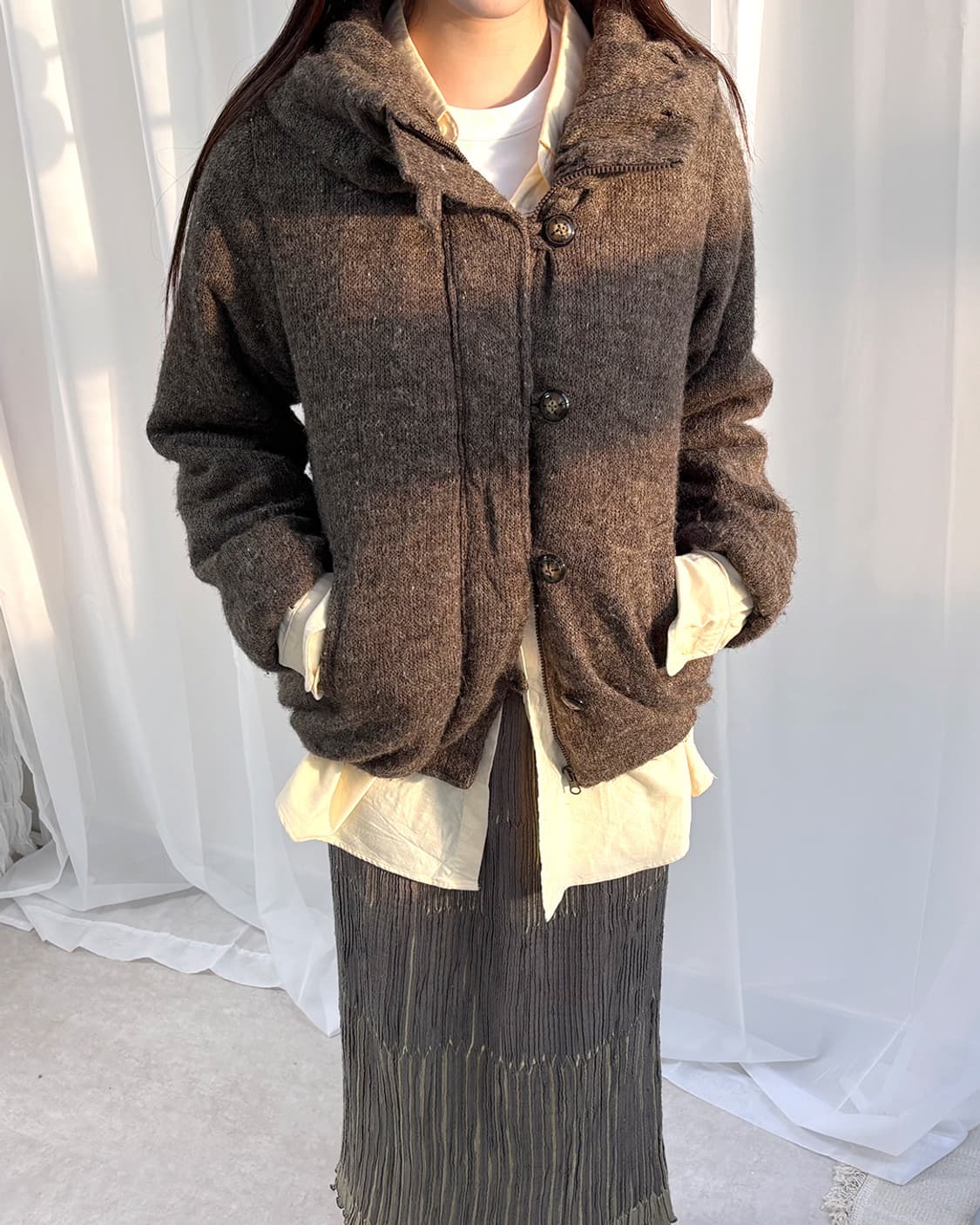 ehon vintage보카시 니트 하이넥 점퍼 상품이미지8