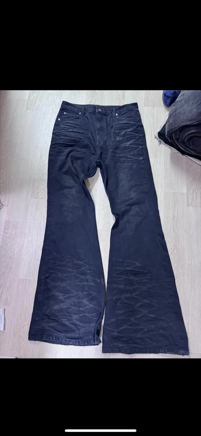 [2] 에모스탠스클럽 펜타그램 와이드플레어 진 블랙 상품이미지2