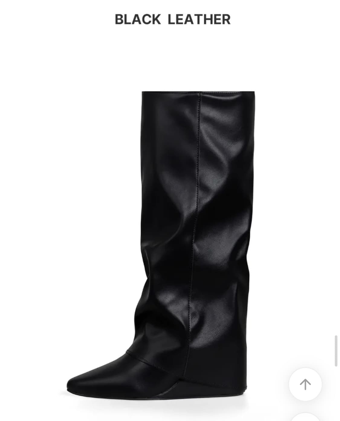 블랙 레더 폴딩 부츠 상품이미지5