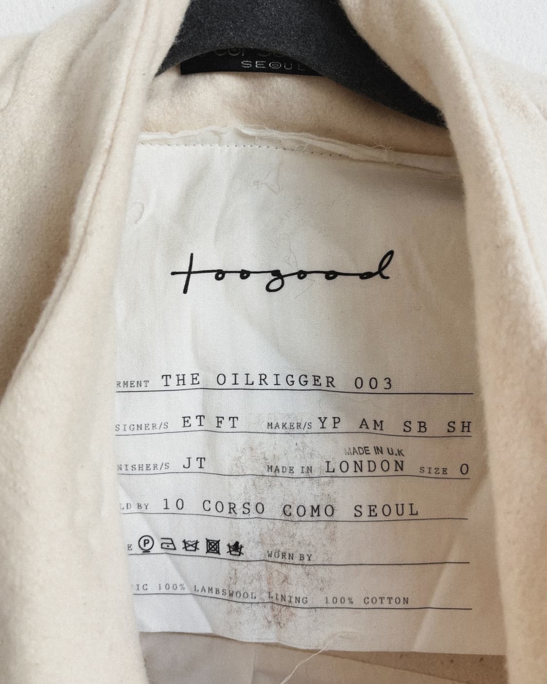 too good x 10corsocomo 드레이프 슬리브 써머 울 롱코트 상품이미지7