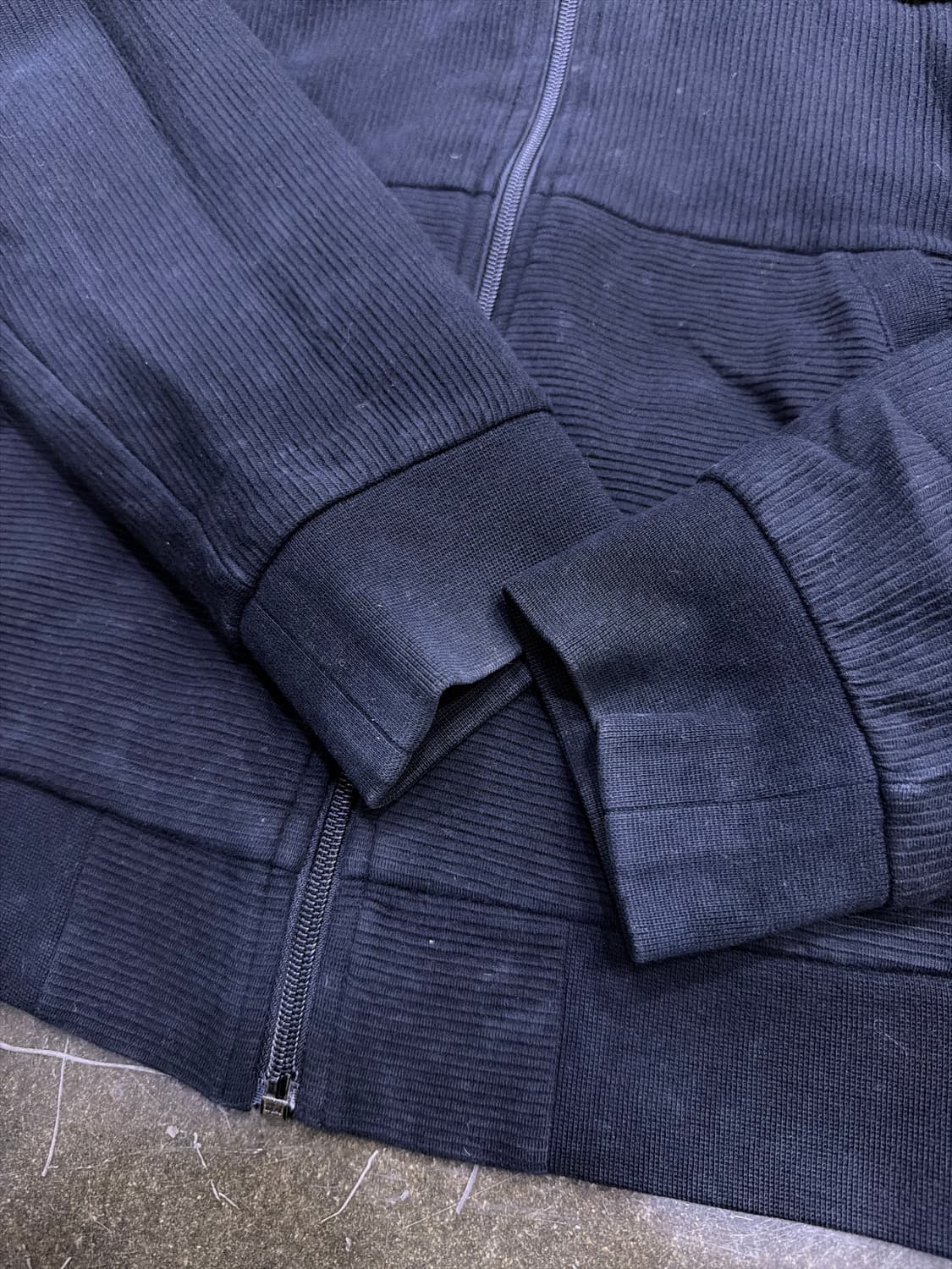 이르마니 익스체인지 골지 후리스 후드집업 자켓 블랙 S 상품이미지6