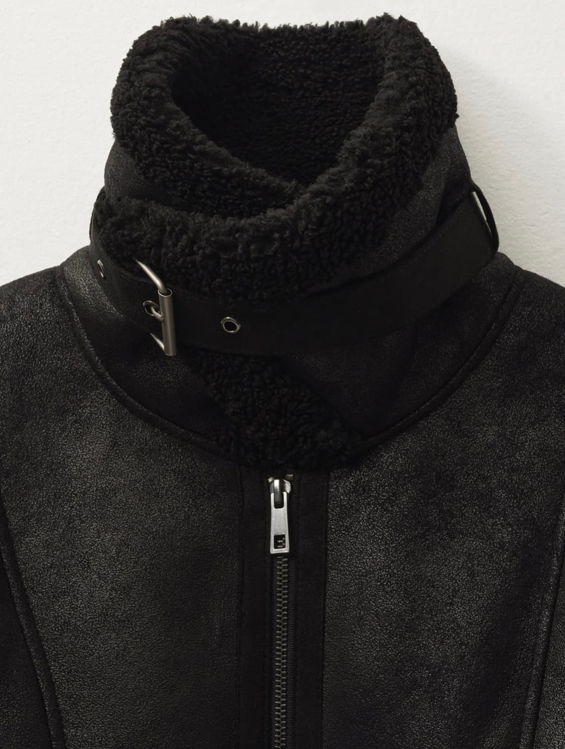 헬레네파리스 피티드 스웨이드 무스탕 [블랙] 상품이미지2