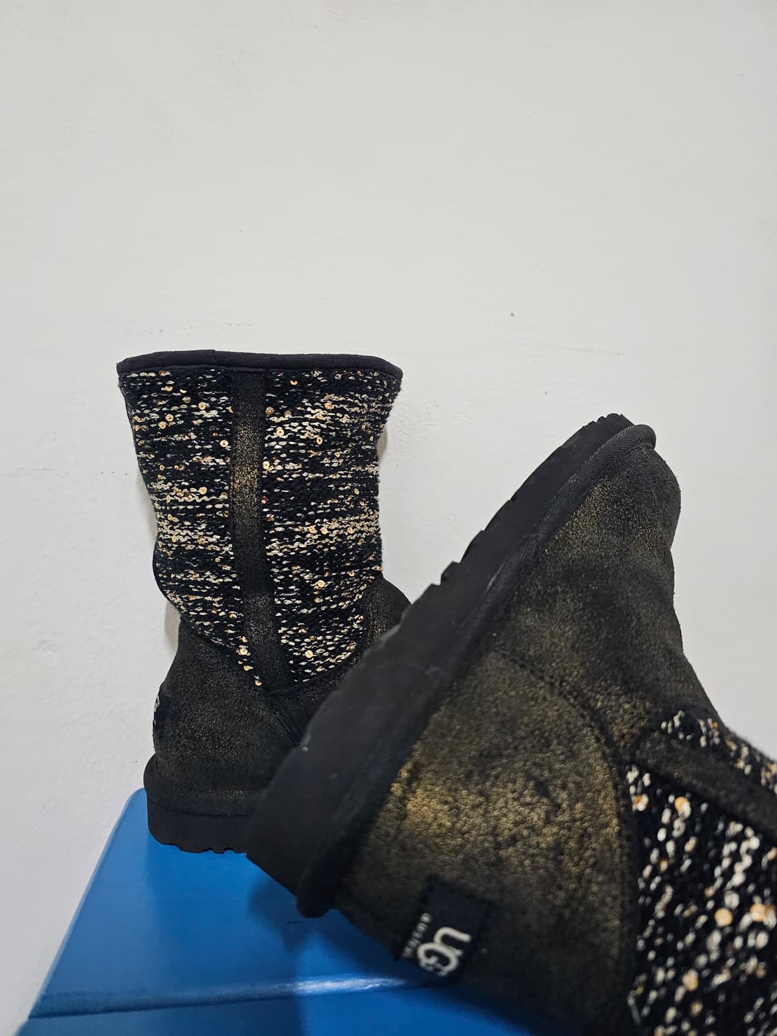 메탈릭니트 스팡클포인트 반부츠  택없는 새제품  230.정품 상품이미지5