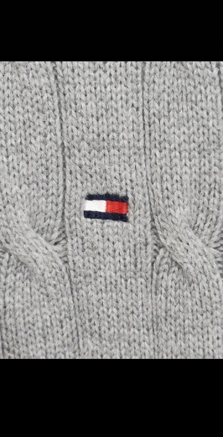 (M) 타미힐피거 케이블 니트 그레이 토미 꽈배기 스웨터  상품이미지4