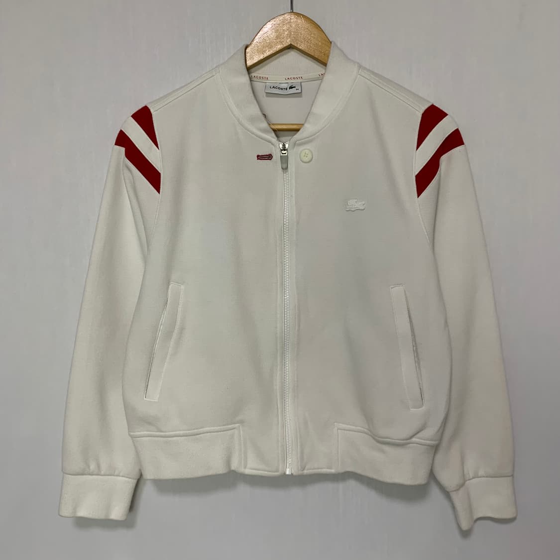 라코스테 아이보리 봄버 자켓 져지 트레이닝 빈티지 여성 34 사이즈 상품이미지2
