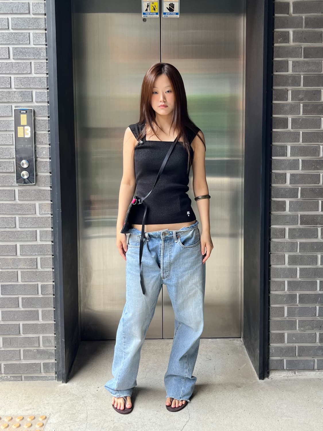 00s Courreges 꾸레쥬 로고 슬리브리스 상품이미지5
