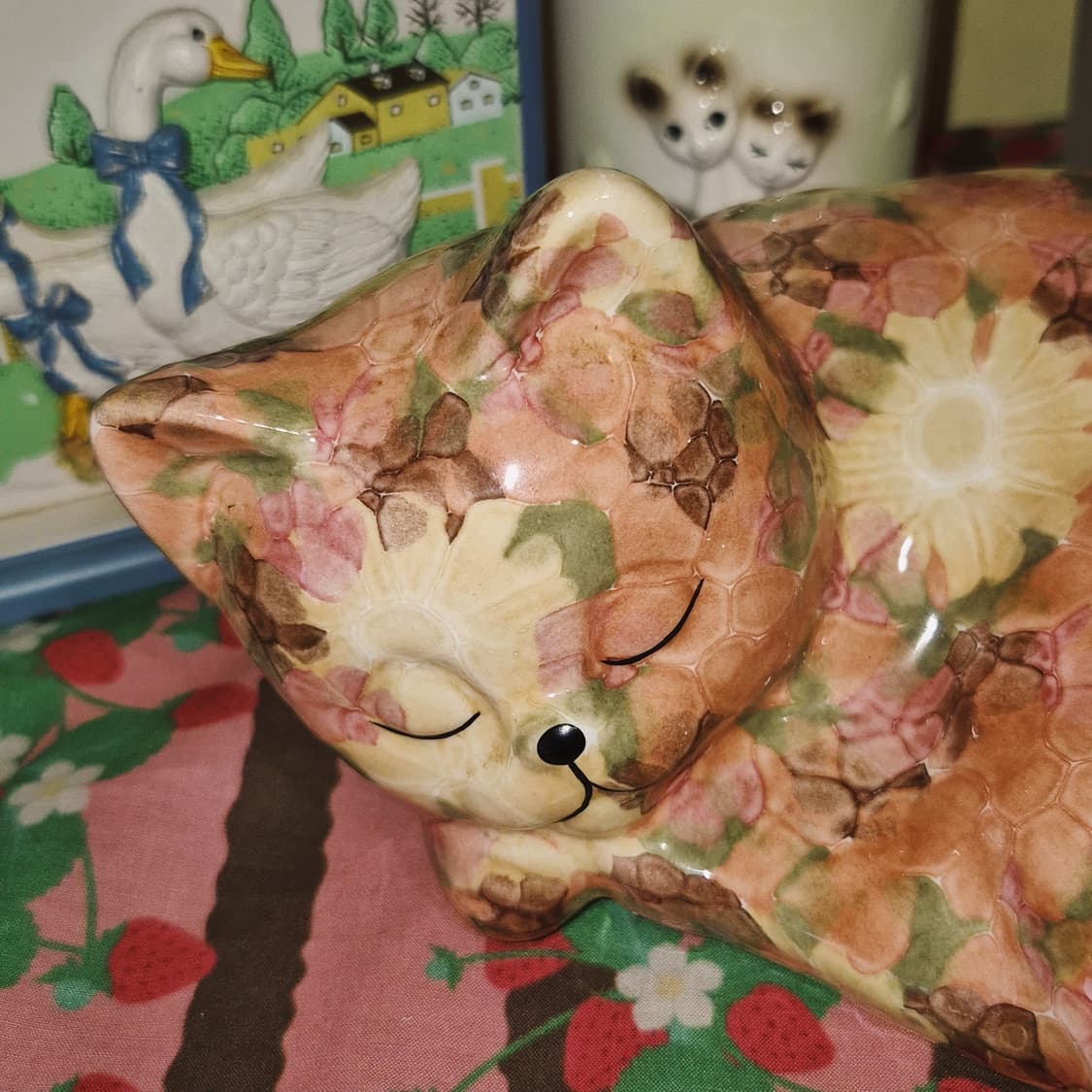 80s 영국 파크로즈 플로랄 고양이 피겨린 상품이미지7