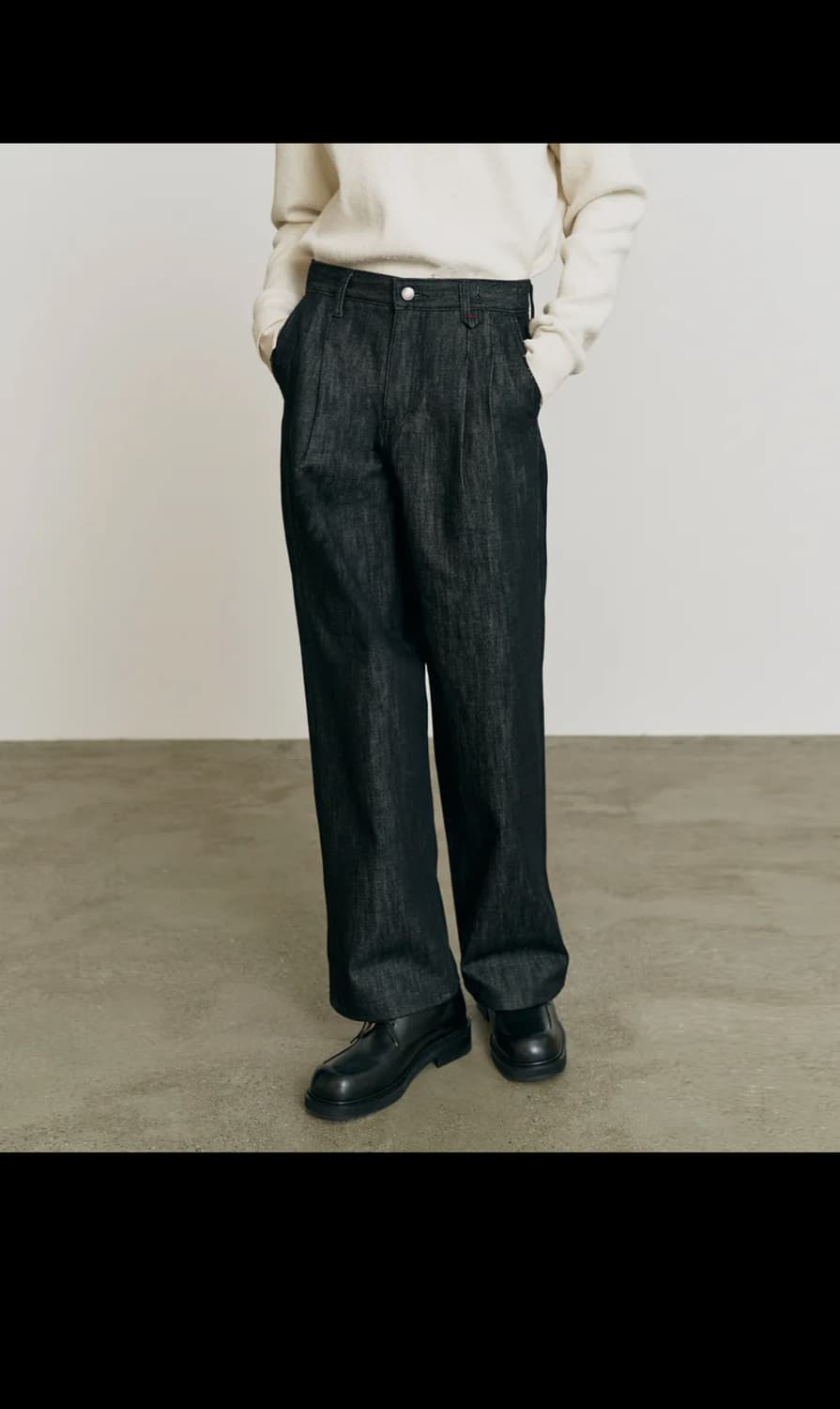 포트너스 투턱 와이드 블랙 진 상품이미지1