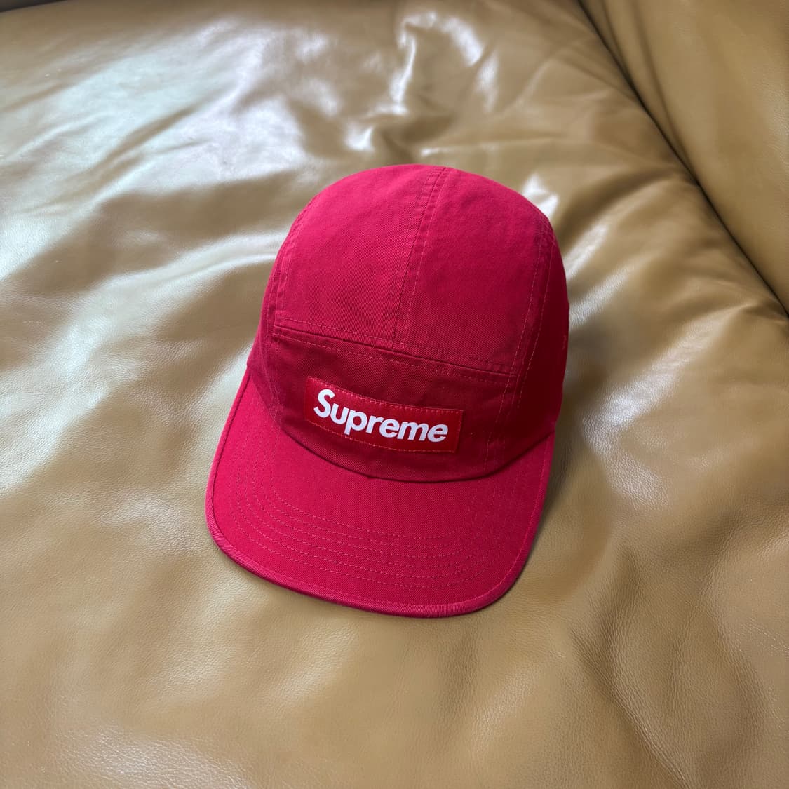 슈프림 캠프캡 모자 박스로고 25ss 워시드 레드 상품이미지1