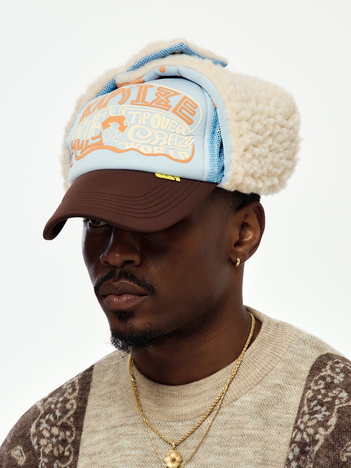 (새상품, 택o) Kapital 캐피탈 캡사이즈 트럭 캡 삭스 브라운 상품이미지2