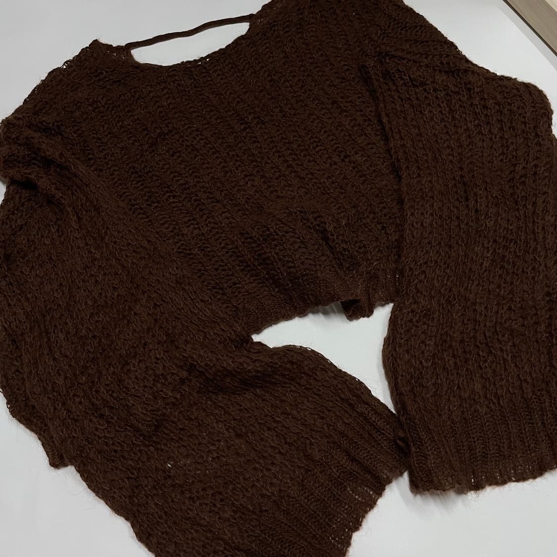 빈티지 브라운 크로쉐 니트 상품이미지1
