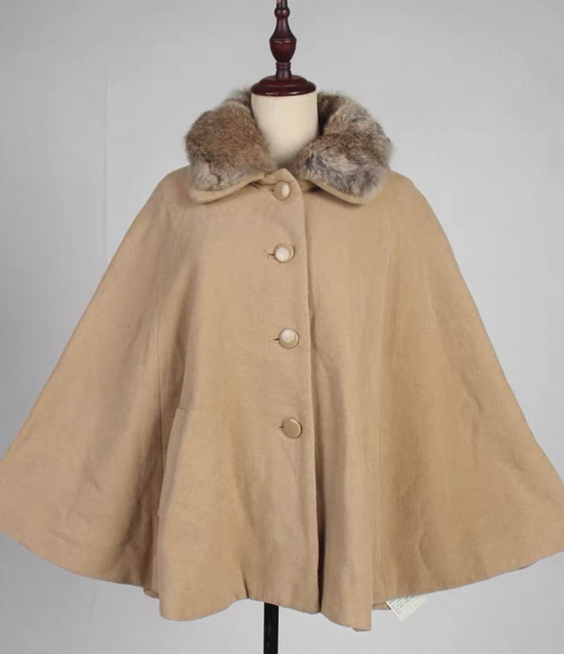 빈티지 케이프 망토 코트 판초 퍼 사와코 달천 히메갸루 상품이미지1