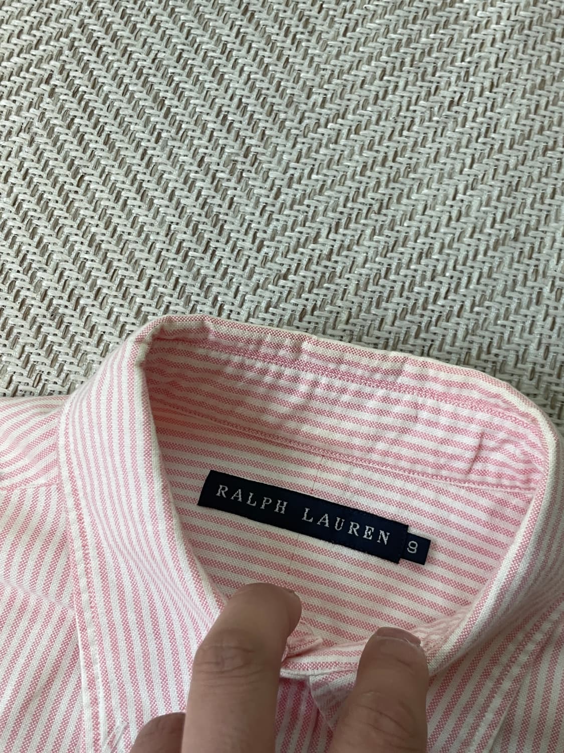 폴로랄프로렌 핑크 스트라이프 체크 반팔셔츠  상품이미지3