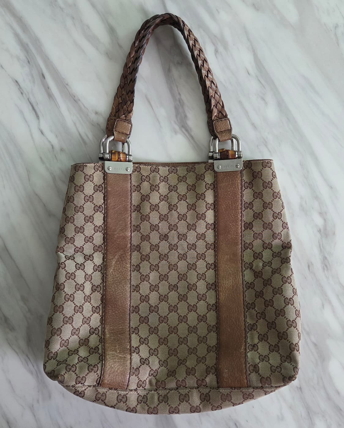 구찌 뱀부 위빙핸들 토트백 상품이미지1