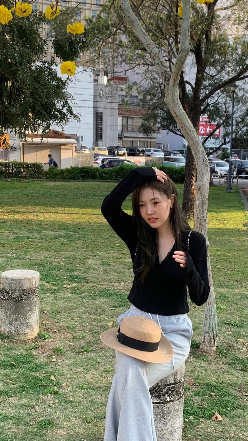 타낫 cotton wrap frill t shirt 랩 티셔츠 블랙 상품이미지2