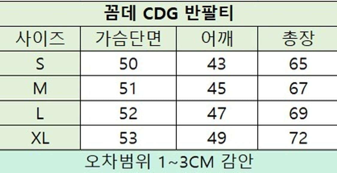 🔥[무료배송/새상품]🔥 CDG 꼼데가르송 반팔 남녀공용 2 color 상품이미지9