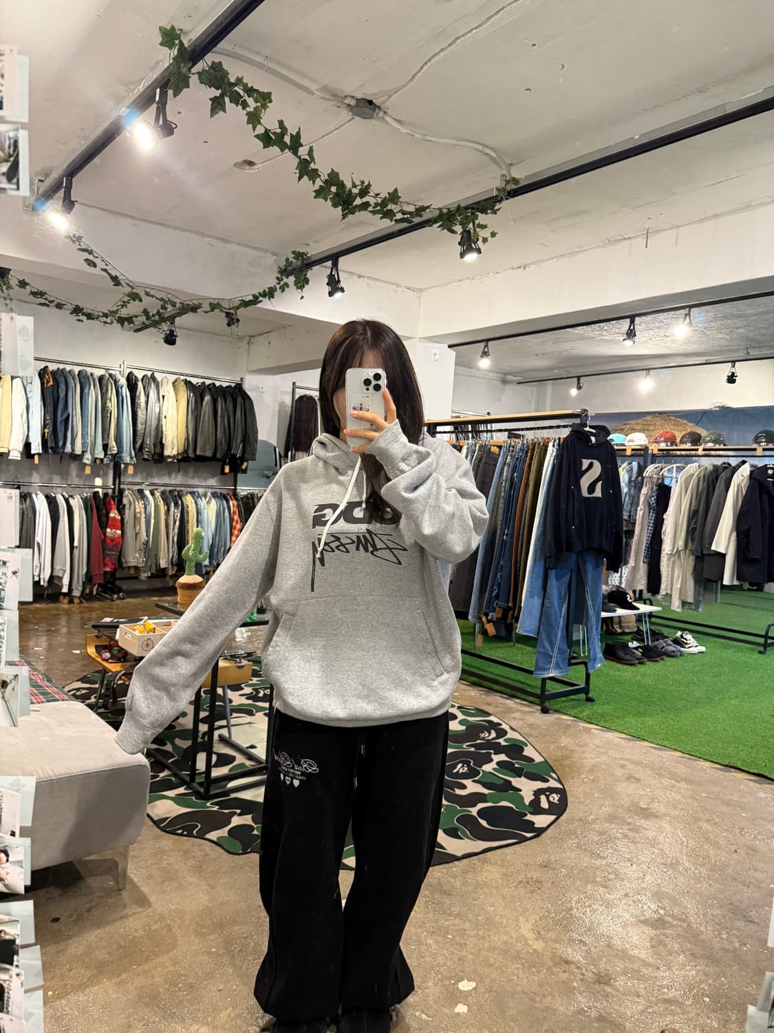 CDG x Stussy 콜라보 후드티 그레이  상품이미지6