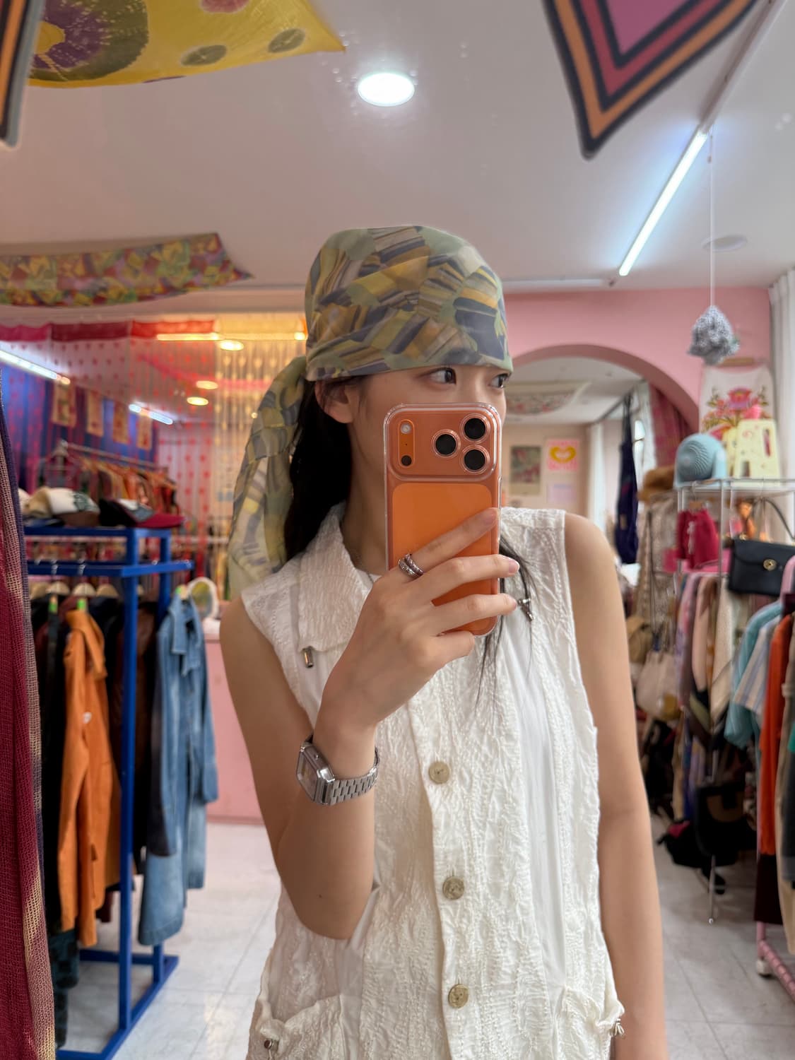 빈티지 파스텔 패턴 스카프 상품이미지2