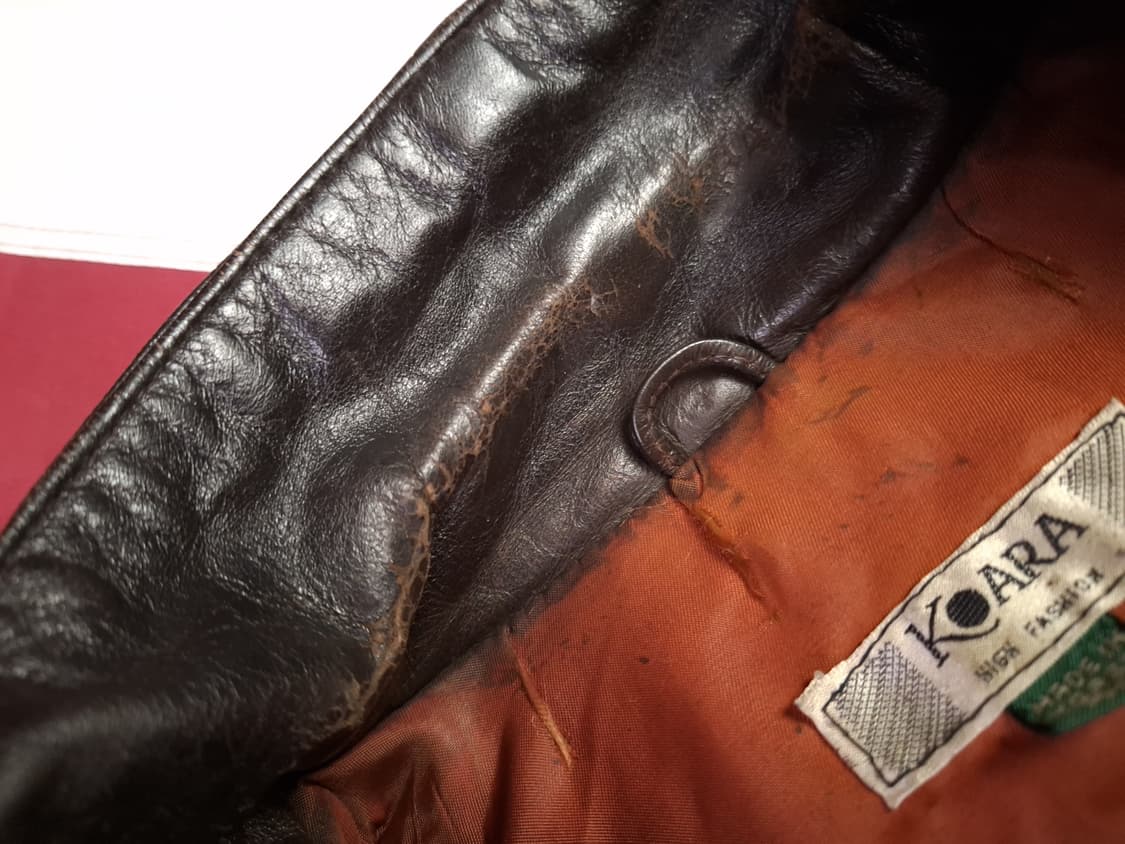 80's 국내산 미공군 A-2 TYPE 리얼레더 항공자켓 상품이미지4