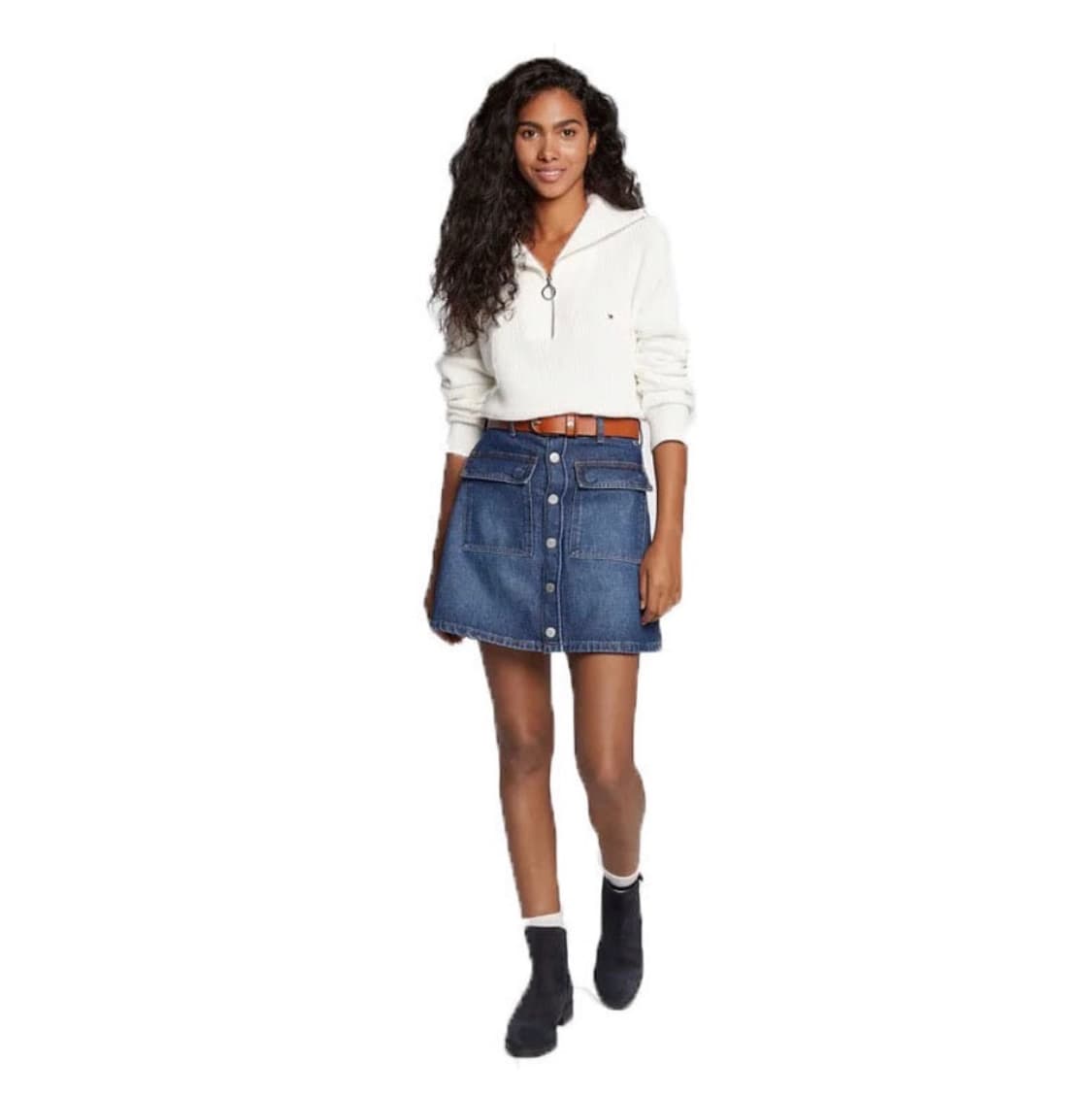Retro Button-Front Denim Mini Skirt 상품이미지8