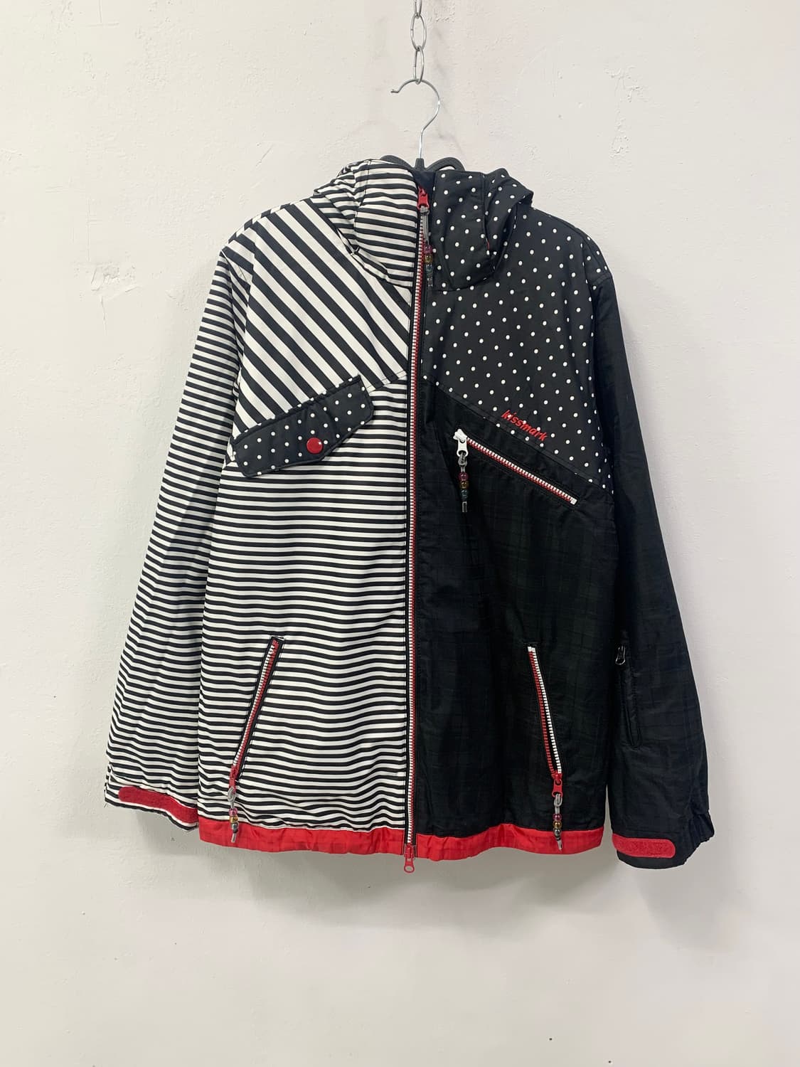 [KISS MARK] 키스마크 도트 스트라이프 하이넥 윈드브레이커 상품이미지6