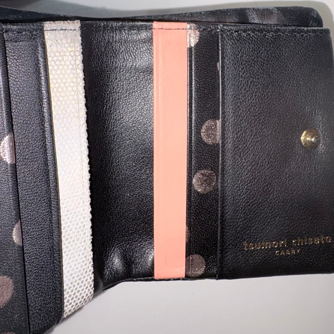 풀박스) 츠모리치사토 반지갑 블랙 패치 도트 상품이미지5