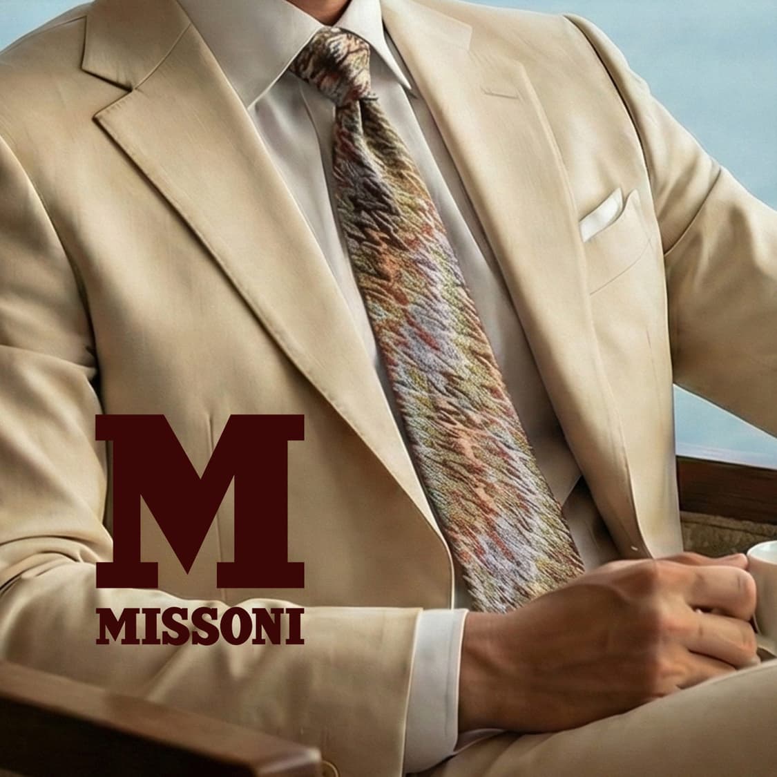 미쏘니 실크 브라운 지그재그 패턴 넥타이 9cm A+등급 K1691
 상품이미지1