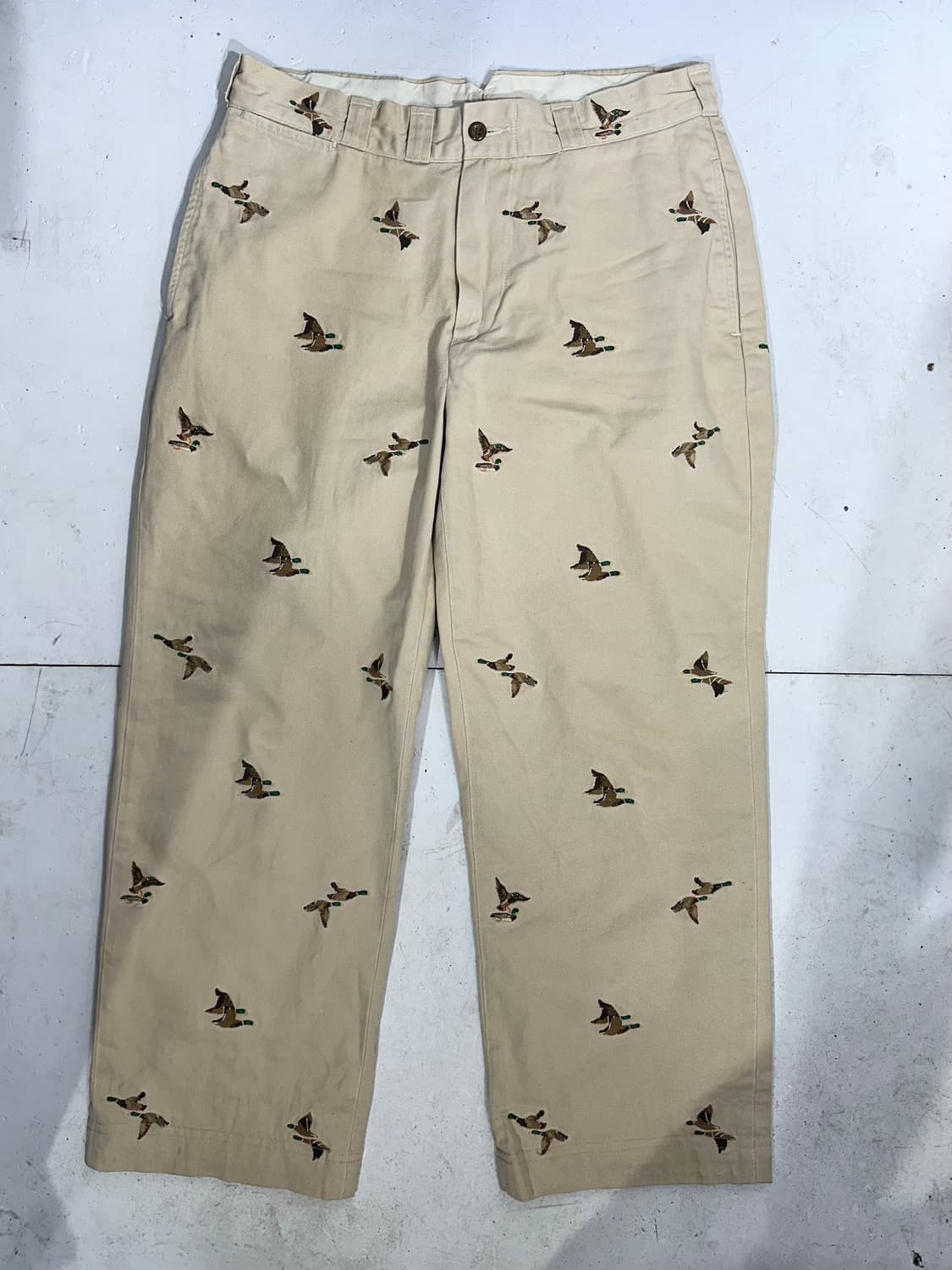 폴로 랄프 로렌 베이지 근본 천둥오리 자수 와이드 치노 팬츠 면바지  상품이미지4