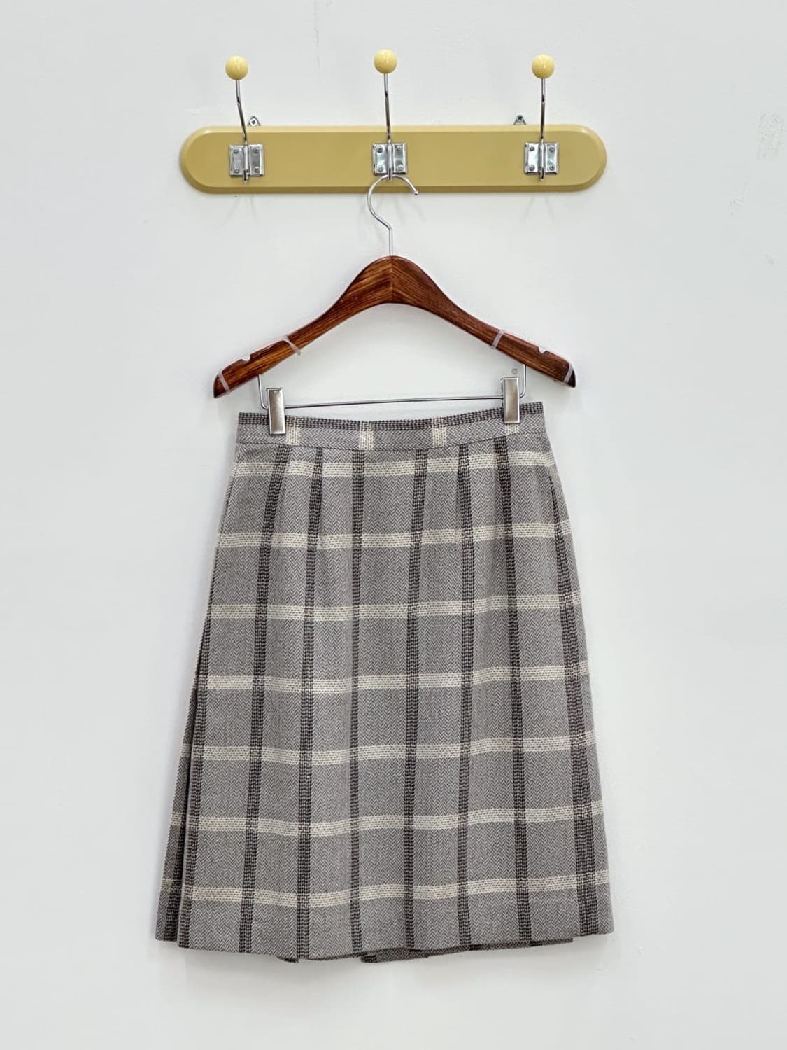 courreges / 꾸레쥬 그레이 체크 울 랩스커트  상품이미지9