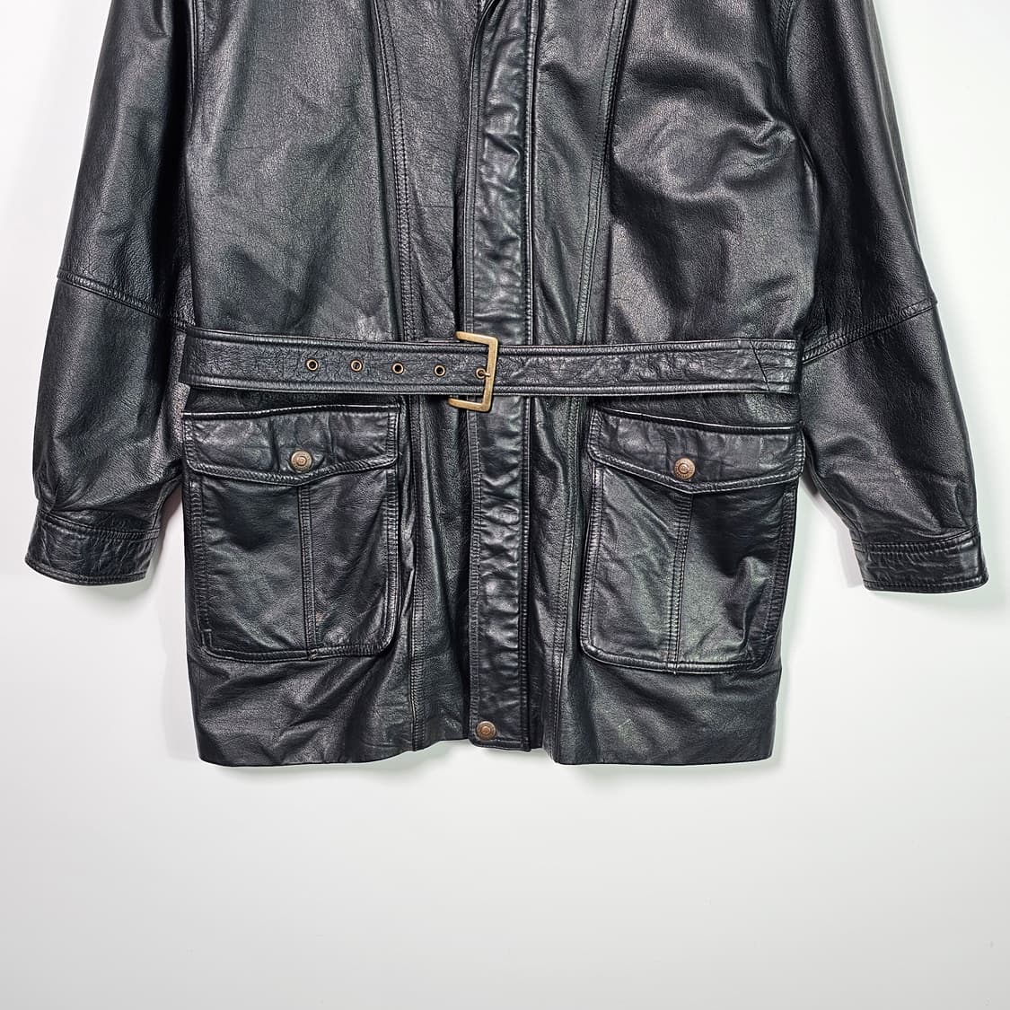 JANUDECER 빈티지 소가죽 자켓 XL 상품이미지3