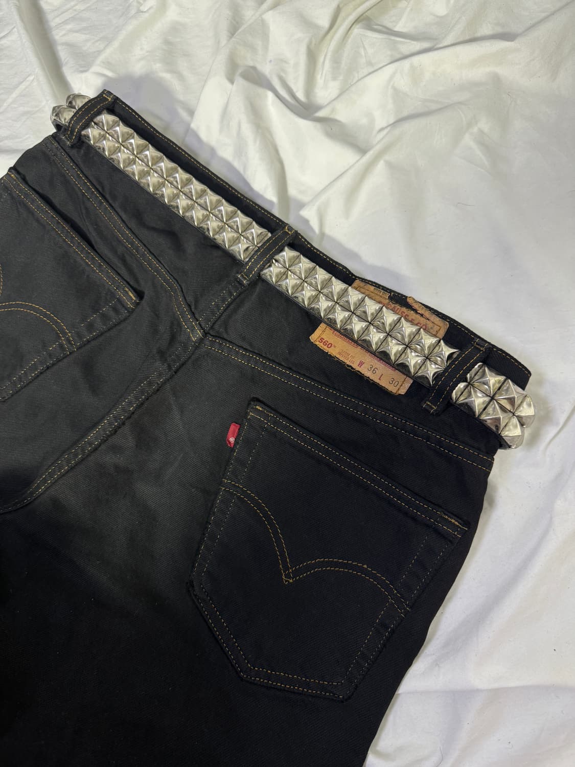 빈티지 스터드 레더 벨트 펑크 상품이미지2