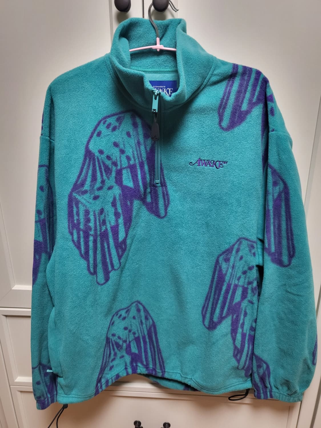 Awake NY 어웨이크 뉴욕 플리스 후리스 다이스 풀오버 반집업 L 상품이미지4