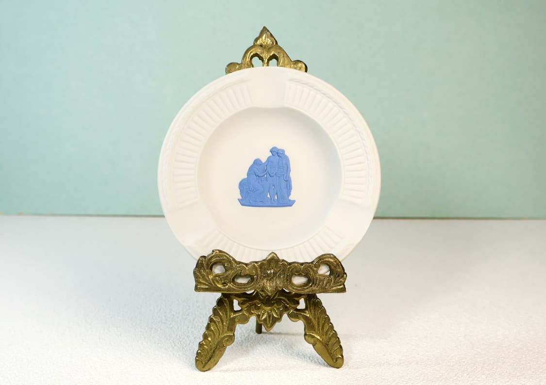 [영국엔틱] 웨지우드 제스퍼웨어 핀디쉬 테두리 장식접시_화이트 상품이미지1