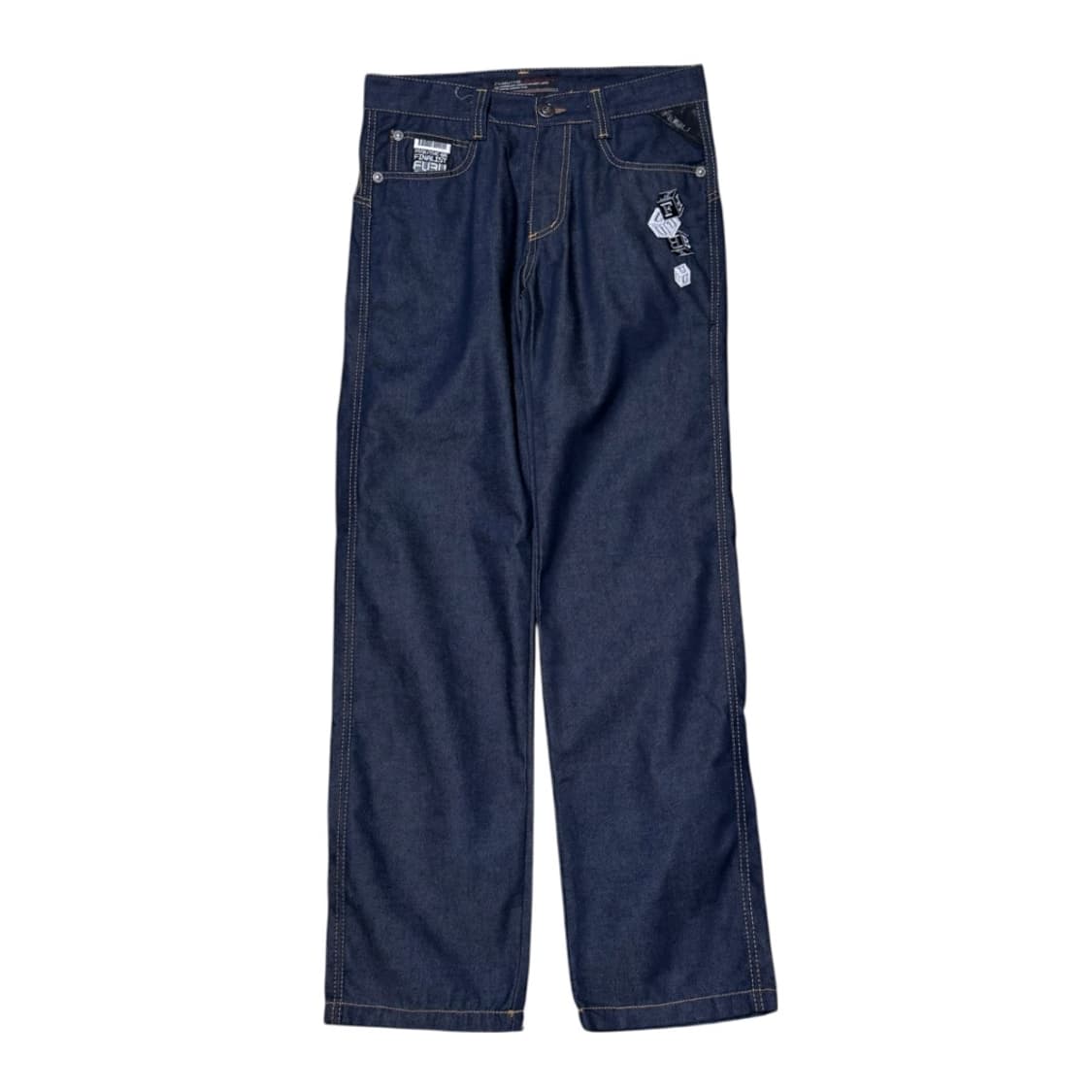 푸부 올드스쿨 다이스 자수 비즈 빅로고 생지 데님팬츠 상품이미지3