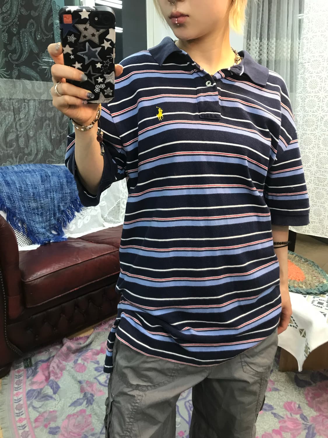폴로랄프로렌 스트라이프 반팔 PK 카라티(Z1177) 상품이미지2