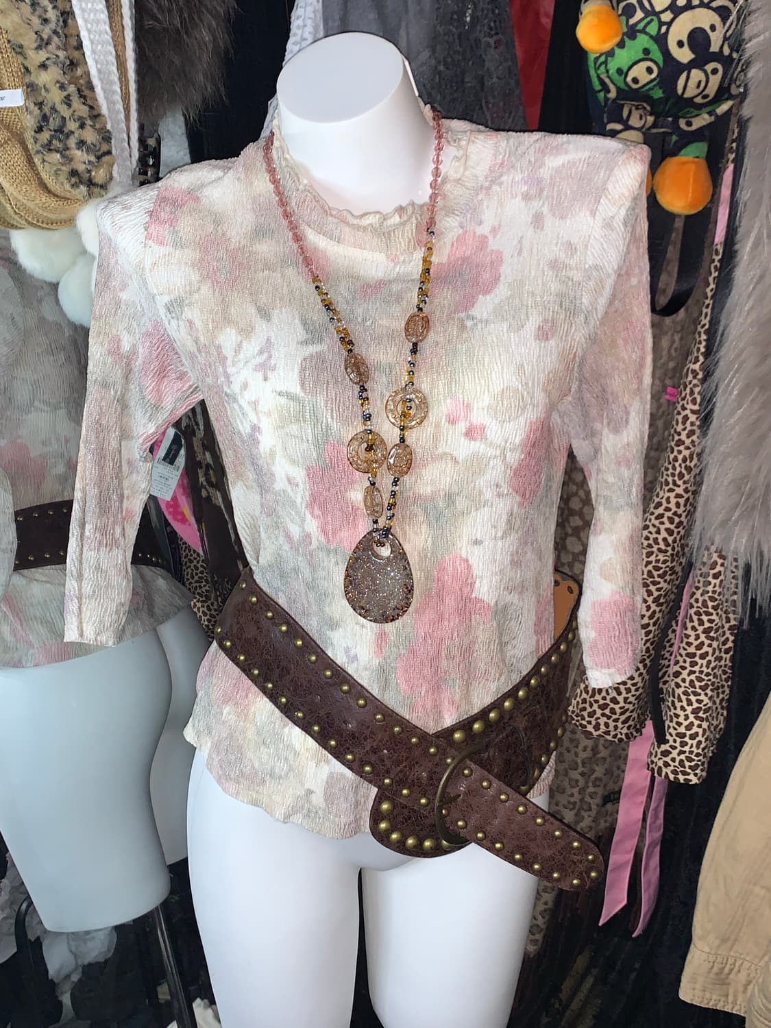 y2k 로맨틱 앤틱 플로럴 셔링 블라우스 상품이미지1