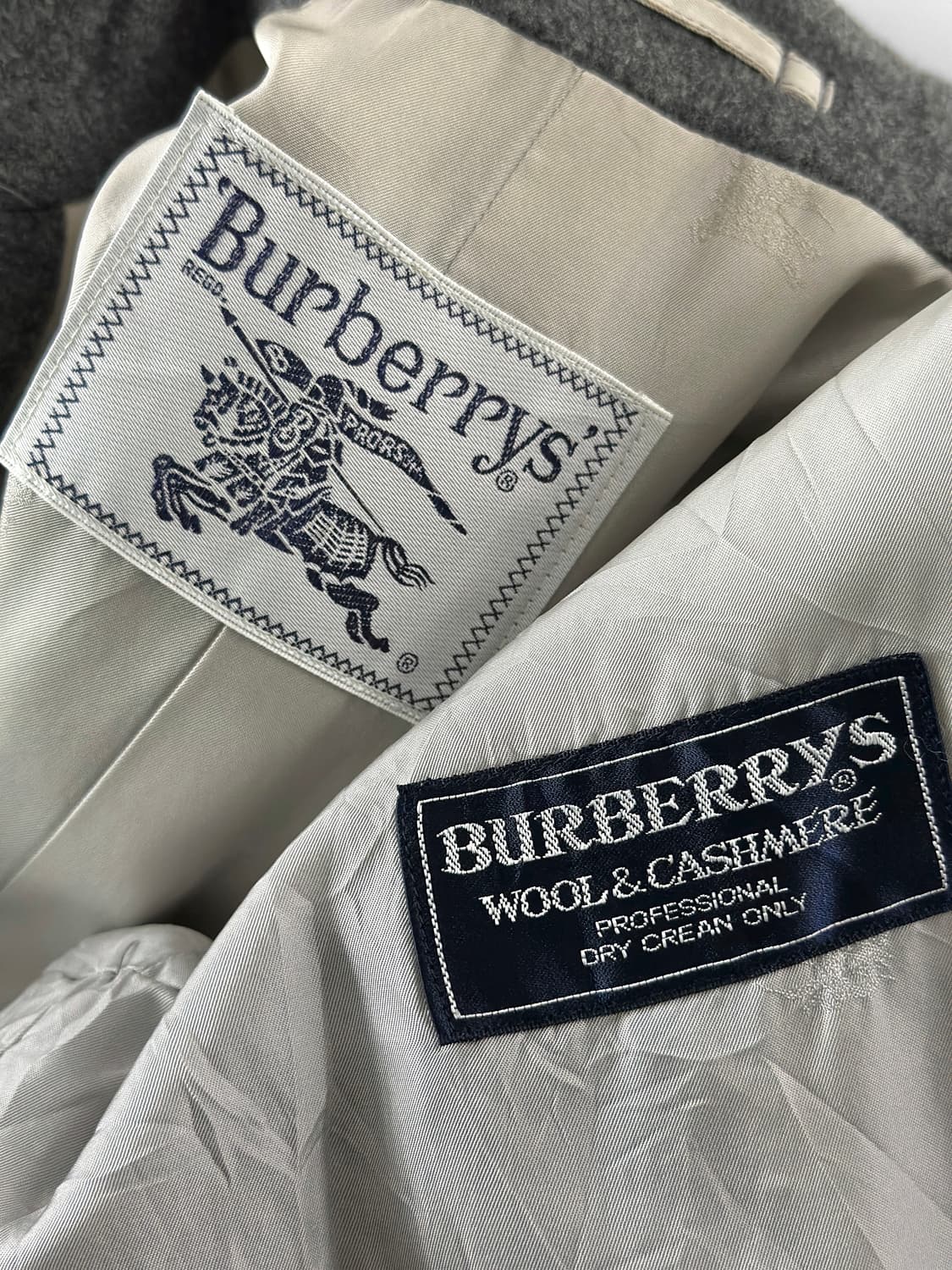 80~90s 빈티지 버버리 울 캐시미어 발마칸 코트 상품이미지8