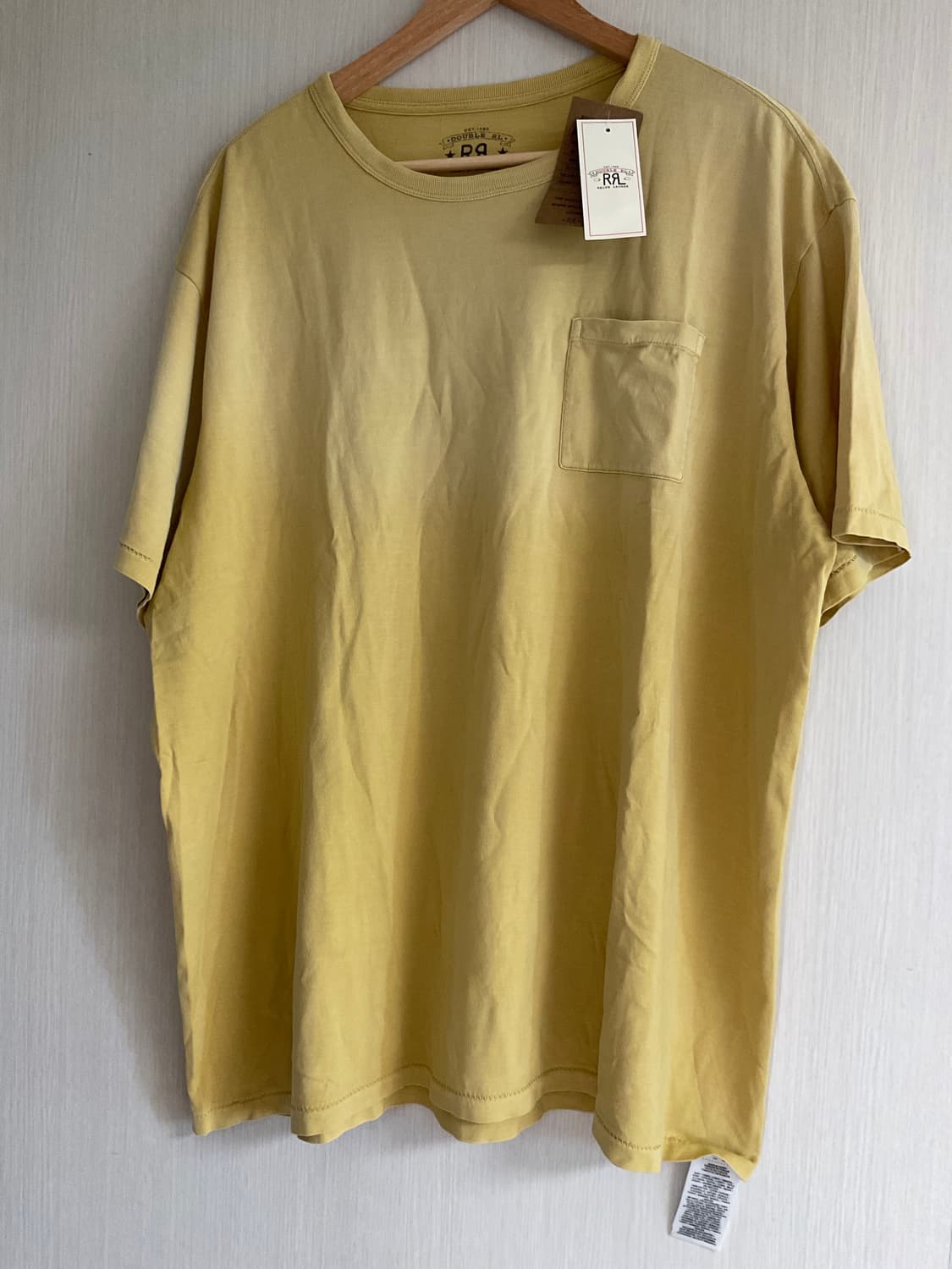RRL 더블알엘 가먼트다이 포켓 티셔츠 엘로우 XXL 상품이미지2