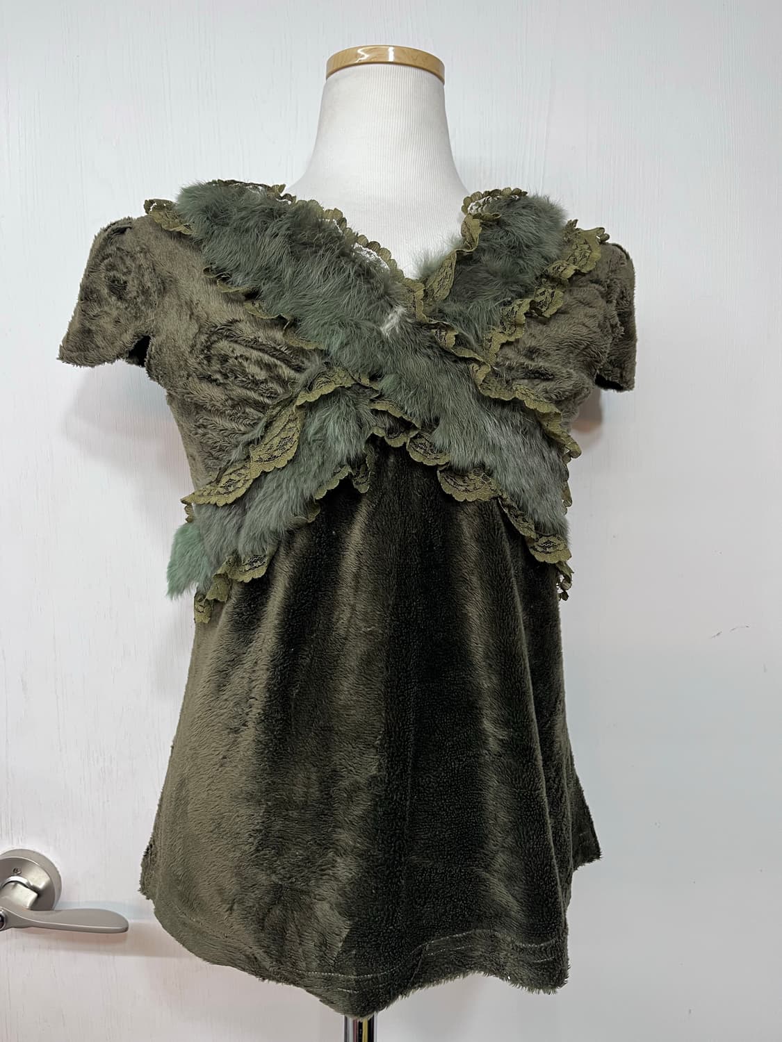 일본 빈티지 퍼 반팔  상품이미지1