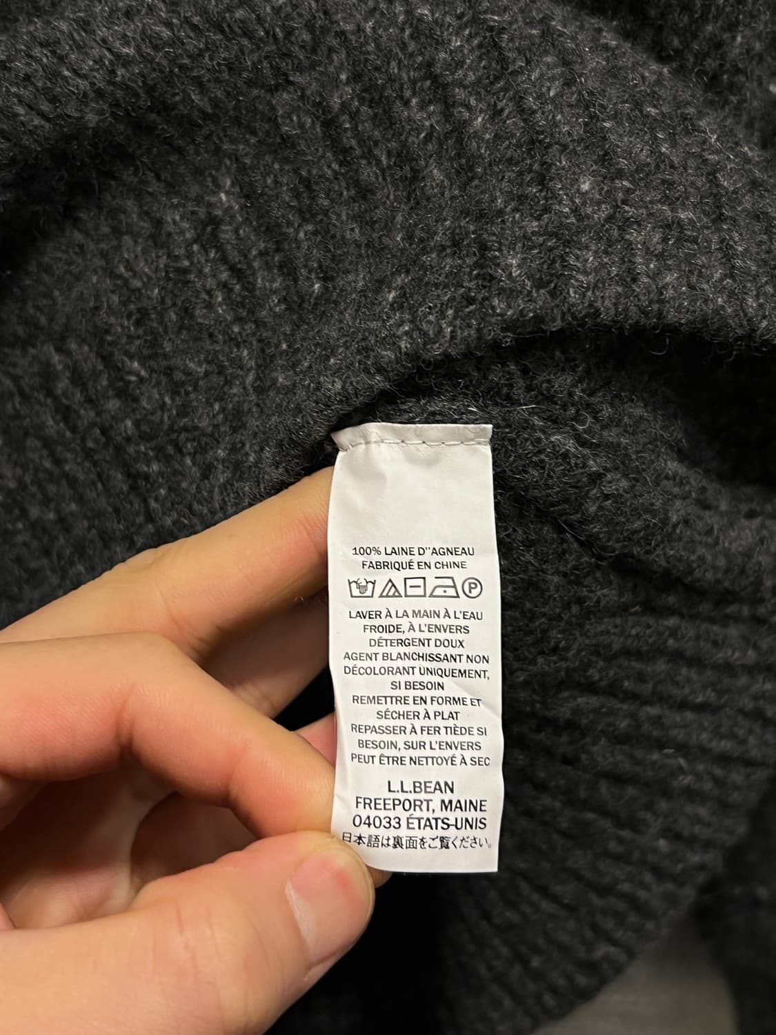 [L]엘엘빈 USA 헨리넥 차콜그레이 램스울 니트 상품이미지6