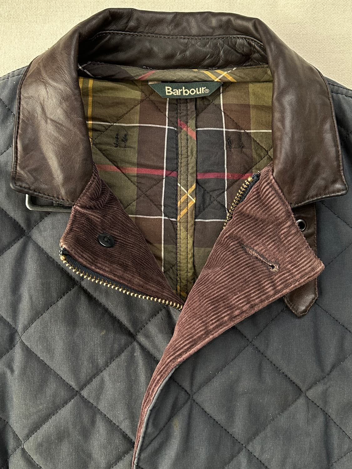 바버 네이비 왁스 퀼팅 자켓 여성 S 상품이미지2