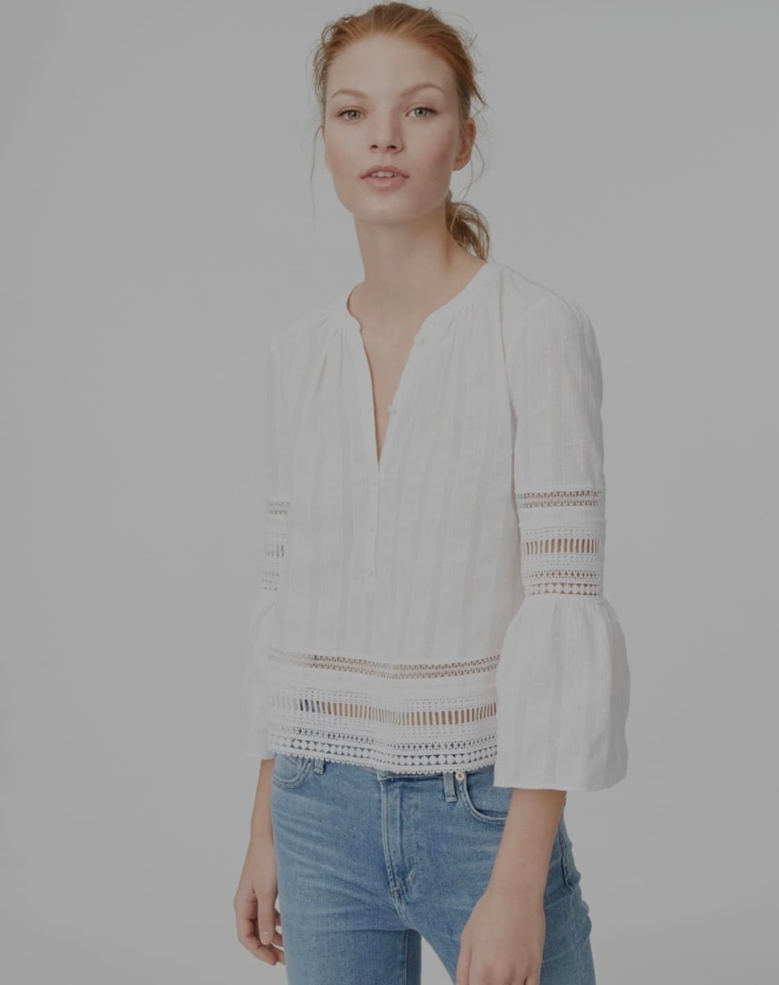 클럽모나코 화이트 보헤미안 레이스 코튼 블라우스 S 상품이미지10