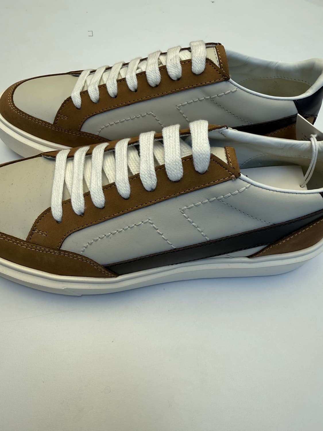 타임옴므 레더 컬러 블록 스니커즈 베이지 260 상품이미지1