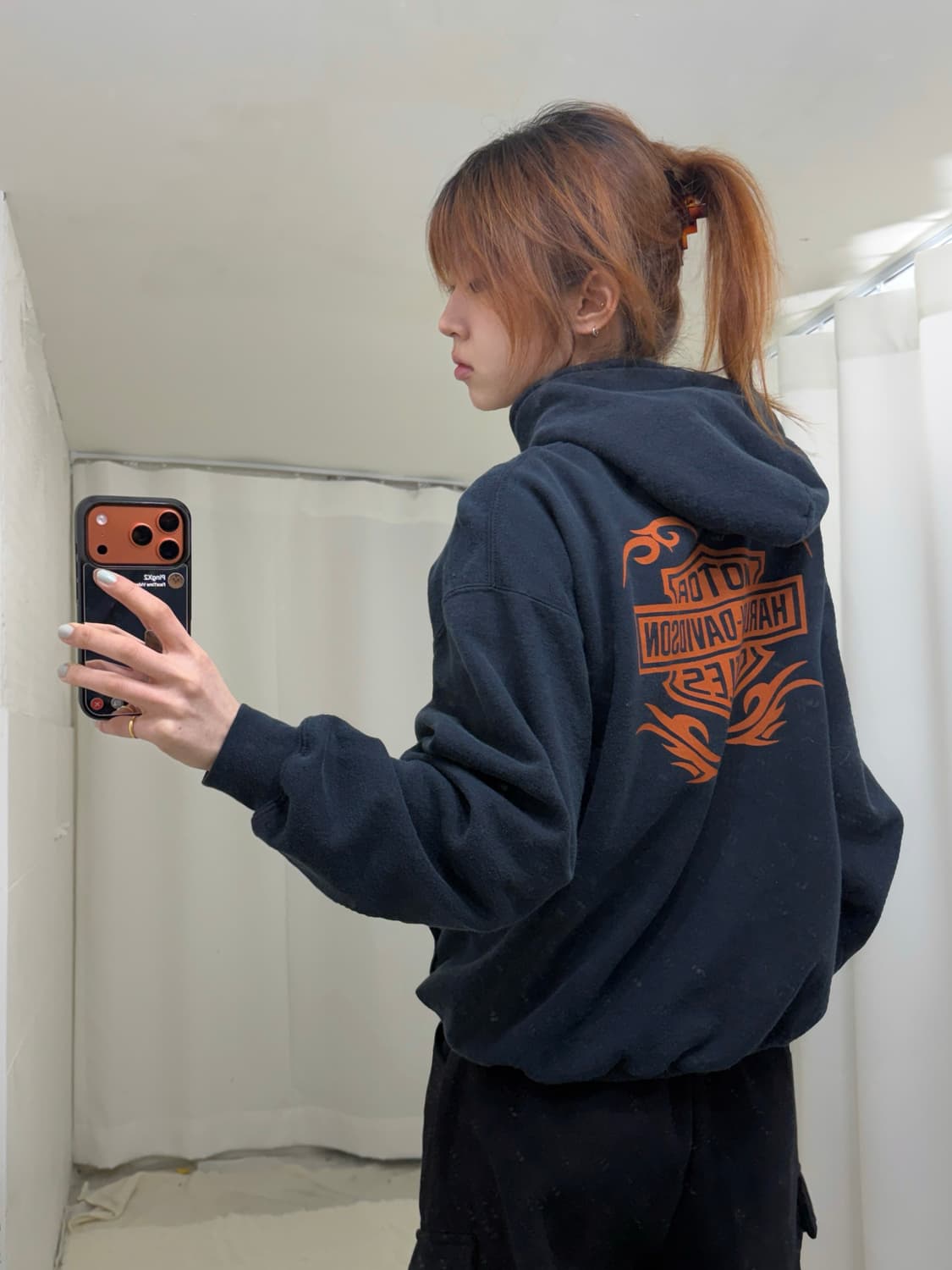 할리데이비슨 프린팅 네이비 작사 후드티 상품이미지2