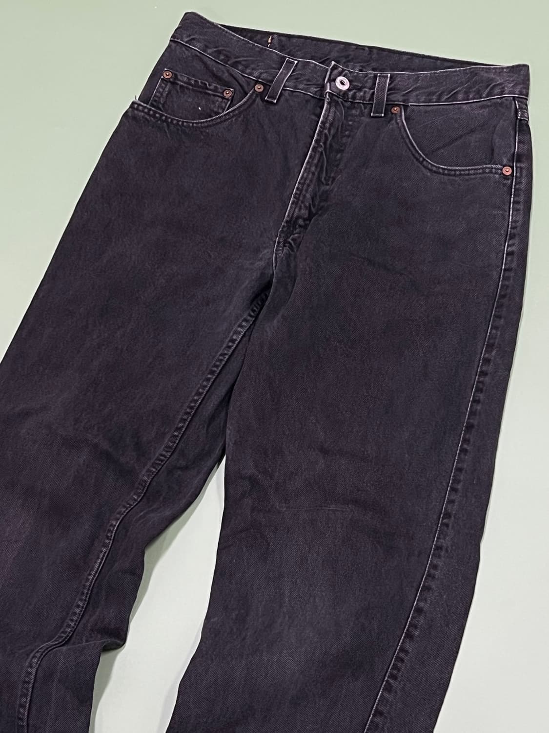 (33/34) 머스탱 올드스쿨 스트레이트핏 흑청 데님 팬츠 상품이미지3