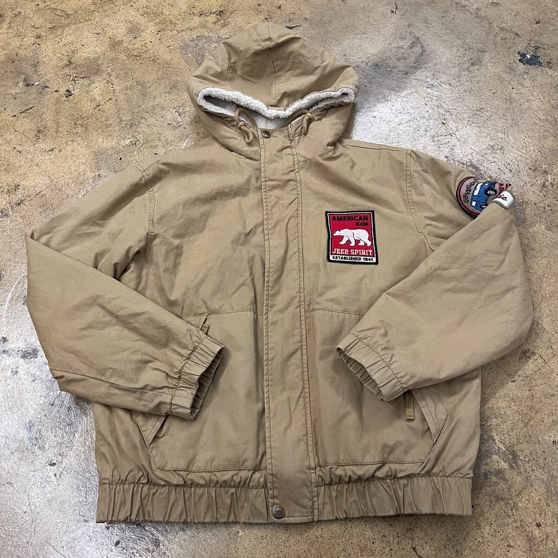 [정품/M] Jeep 지프 스피릿 아메리칸 후드 자켓 베이지 b10 상품이미지2