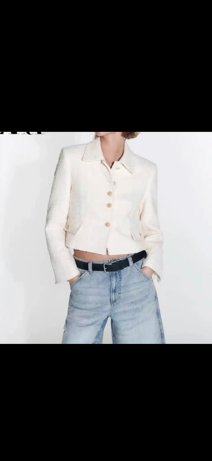 자라 스트럭처 쇼트 블레이즈 트위드 크롭자켓 봄가을자켓 상품이미지2