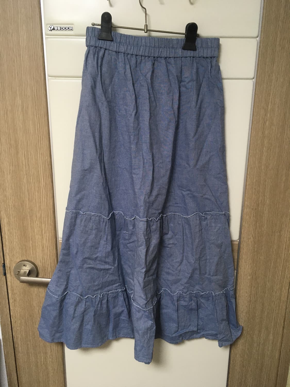 빈티지 청 데님 캉캉 롱스커트 상품이미지1